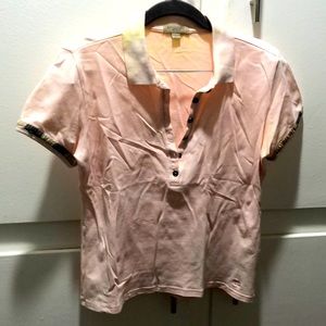 Womens Burberry Pink Polo Top